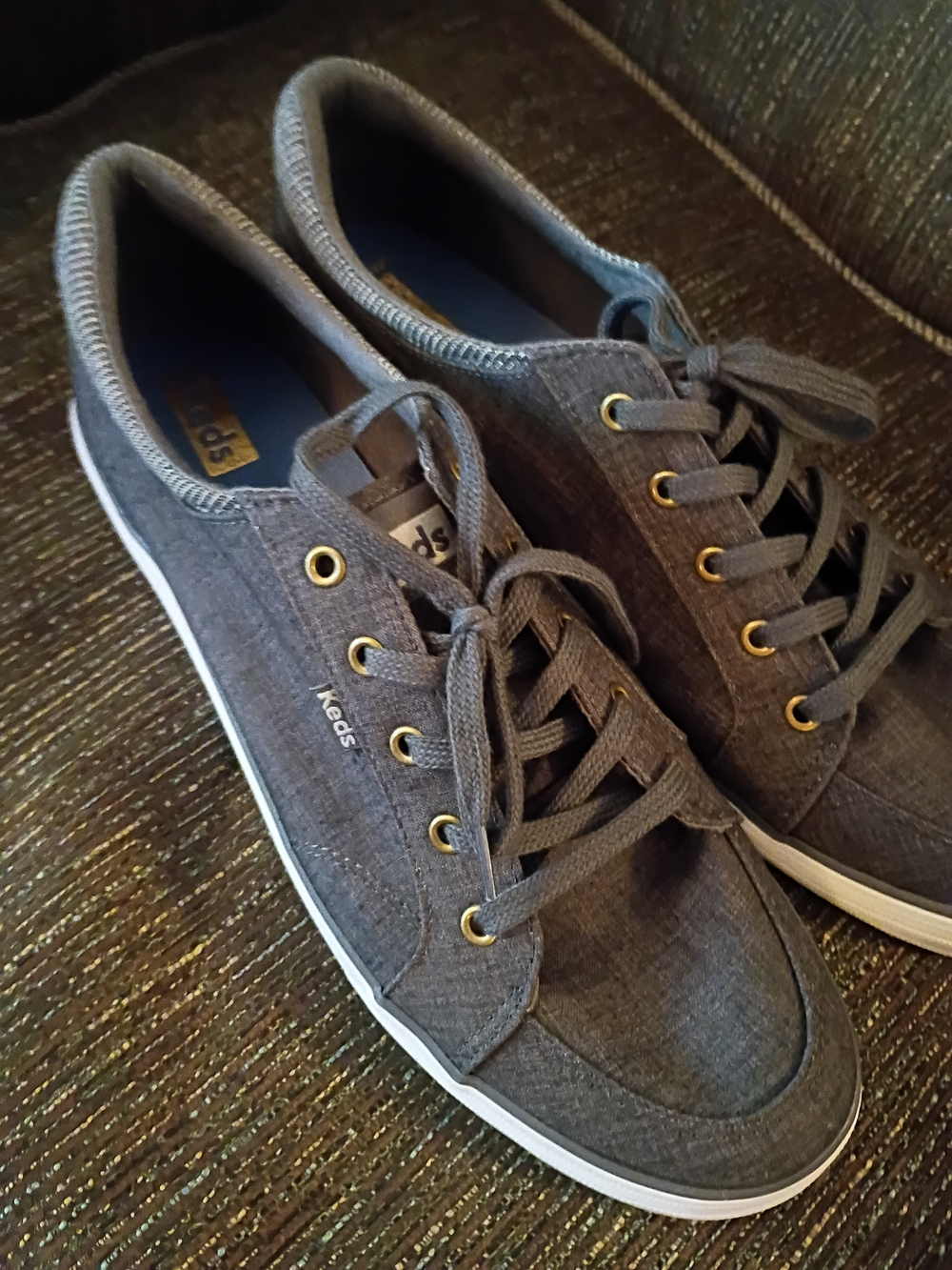 Keds Gray Cotton Slub Sneakers Women's Size 11